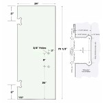 Doorlite, 79-1/2" Height, with Vienna Cutout & 8" handle Hole, 3/8" Clear Temper Glass